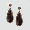 Aretes turcos Queen Farah de Plata 925, con baño de Rodio, gema de ojo de gato y cristales