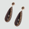 Aretes turcos Queen Farah de Plata 925, con baño de Rodio, gema de ojo de gato y cristales