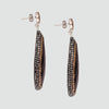 Aretes turcos Queen Farah de Plata 925, con baño de Rodio, gema de ojo de gato y cristales