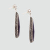 Aretes turcos Queen Farah de Plata 925, con baño de Rodio, gema de ojo de gato y cristales