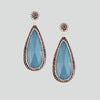 Aretes turcos Queen Farah de Plata 925, con baño de Rodio, gema de ojo de gato y cristales