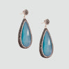 Aretes turcos Queen Farah de Plata 925, con baño de Rodio, gema de ojo de gato y cristales