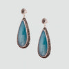 Aretes turcos Queen Farah de Plata 925, con baño de Rodio, gema de ojo de gato y cristales