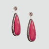 Aretes turcos Queen Farah de Plata 925, con baño de Rodio, gema de ojo de gato y cristales