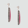 Aretes turcos Queen Farah de Plata 925, con baño de Rodio, gema de ojo de gato y cristales