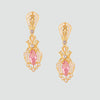 Aretes turcos Halime Hatun de Plata 925, con baño de Oro de 14k y zirconia cúbica