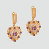 Aretes turcos Corazón de Anatolia de Plata 925, con baño de Oro de 14k y zirconia cúbica