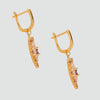 Aretes turcos Corazón de Anatolia de Plata 925, con baño de Oro de 14k y zirconia cúbica