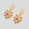 Aretes turcos Corazón de Anatolia de Plata 925, con baño de Oro de 14k y zirconia cúbica