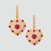 Aretes turcos Corazón de Anatolia de Plata 925, con baño de Oro de 14k y zirconia cúbica