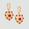 Aretes turcos Corazón de Anatolia de Plata 925, con baño de Oro de 14k y zirconia cúbica