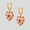 Aretes turcos Corazón de Anatolia de Plata 925, con baño de Oro de 14k y zirconia cúbica