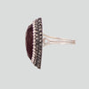 Anillo turco Queen Farah de Plata 925, con baño de Rodio, gema de ojo de gato y cristales