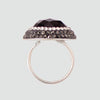 Anillo turco Queen Farah de Plata 925, con baño de Rodio, gema de ojo de gato y cristales