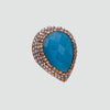 Anillo turco Queen Farah de Plata 925, con baño de Oro de 14k, gema de ojo de gato y cristales