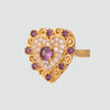 Anillo turco Corazón de Anatolia de Plata 925, con baño de Oro de 14k y zirconia cúbica