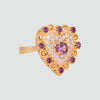 Anillo turco Corazón de Anatolia de Plata 925, con baño de Oro de 14k y zirconia cúbica