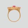 Anillo turco Corazón de Anatolia de Plata 925, con baño de Oro de 14k y zirconia cúbica