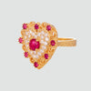 Anillo turco Corazón de Anatolia de Plata 925, con baño de Oro de 14k y zirconia cúbica