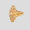 Anillo turco Marmara Kelebek de Plata 925, con baño de Oro de 14k y zirconia cúbica