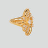 Anillo turco Marmara Kelebek de Plata 925, con baño de Oro de 14k y zirconia cúbica