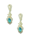 Aretes turcos Halime Hatun de Plata 925, con baño de Oro de 14k y zirconia cúbica