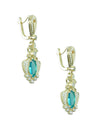 Aretes turcos Halime Hatun de Plata 925, con baño de Oro de 14k y zirconia cúbica