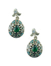Aretes turcos Sueños del Bósforo de Plata 925, acentuados con bronce, con zirconia cúbica