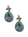 Aretes turcos Sueños del Bósforo de Plata 925, acentuados con bronce, con zirconia cúbica