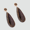 Aretes turcos Queen Farah de Plata 925, con baño de Rodio, gema de ojo de gato y cristales