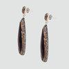Aretes turcos Queen Farah de Plata 925, con baño de Rodio, gema de ojo de gato y cristales