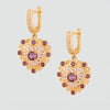 Aretes turcos Corazón de Anatolia de Plata 925, con baño de Oro de 14k y zirconia cúbica