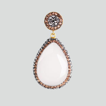 Dije turco Queen Farah de Plata 925, con baño de Oro de 14k, gema de ojo de gato y cristales