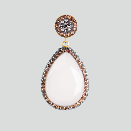 Dije turco Queen Farah de Plata 925, con baño de Oro de 14k, gema de ojo de gato y cristales