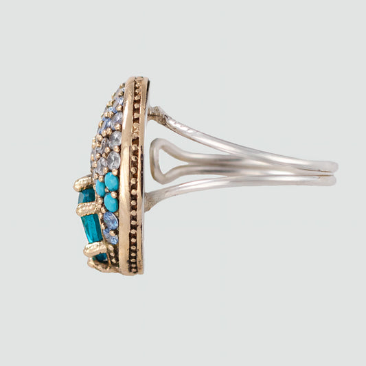 Anillo turco Sueños del Bósforo de Plata 925, acentuado con bronce, con zirconia cúbica
