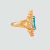 Anillo turco Halime Hatun de Plata 925, con baño de Oro de 14k y zirconia cúbica