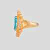 Anillo turco Halime Hatun de Plata 925, con baño de Oro de 14k y zirconia cúbica