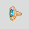 Anillo turco Halime Hatun de Plata 925, con baño de Oro de 14k y zirconia cúbica