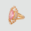 Anillo turco Halime Hatun de Plata 925, con baño de Oro de 14k y zirconia cúbica