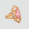 Anillo turco Halime Hatun de Plata 925, con baño de Oro de 14k y zirconia cúbica
