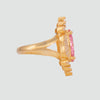 Anillo turco Halime Hatun de Plata 925, con baño de Oro de 14k y zirconia cúbica