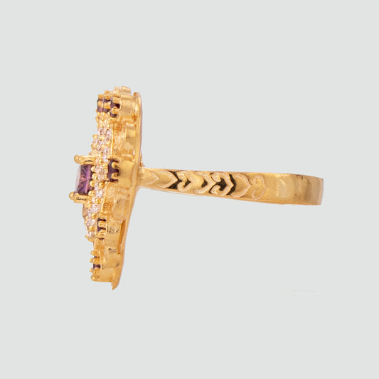 Anillo turco Corazón de Anatolia de Plata 925, con baño de Oro de 14k y zirconia cúbica