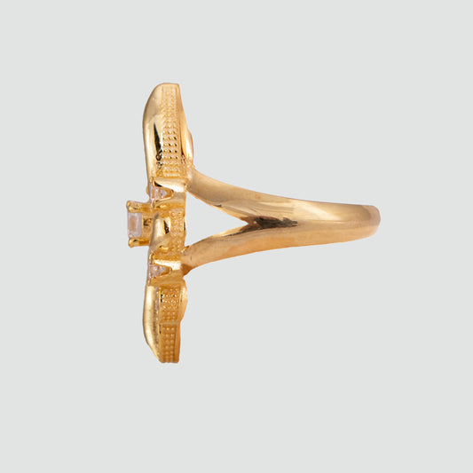 Anillo turco Marmara Kelebek de Plata 925, con baño de Oro de 14k y zirconia cúbica