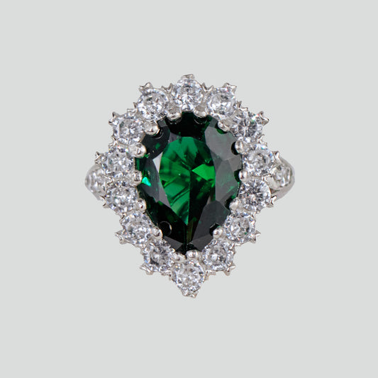 Anillo turco otomano Hürrem Sultan de Plata 925, con Baño de Rodio y zirconia cúbica