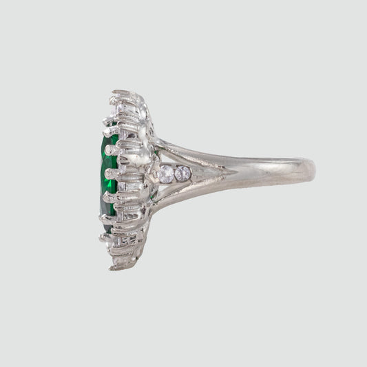 Anillo turco otomano Hürrem Sultan de Plata 925, con Baño de Rodio y zirconia cúbica