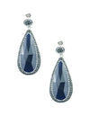 Aretes turcos Queen Farah de Plata .925, con baño de Rodio, gema de ojo de gato y cristales