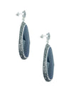 Aretes turcos Queen Farah de Plata .925, con baño de Rodio, gema de ojo de gato y cristales