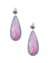 Aretes turcos Queen Farah de Plata .925, con baño de Rodio, gema de ojo de gato y cristales