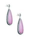 Aretes turcos Queen Farah de Plata .925, con baño de Rodio, gema de ojo de gato y cristales