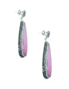 Aretes turcos Queen Farah de Plata .925, con baño de Rodio, gema de ojo de gato y cristales